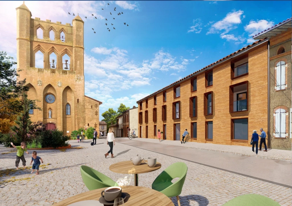 Transformation du Centre de Montgiscard par l'Atelier Kodama, architectes à Toulouse